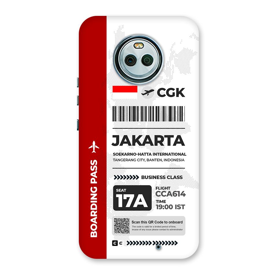 International Boarding Pass Jakarta Back Case for Moto X4