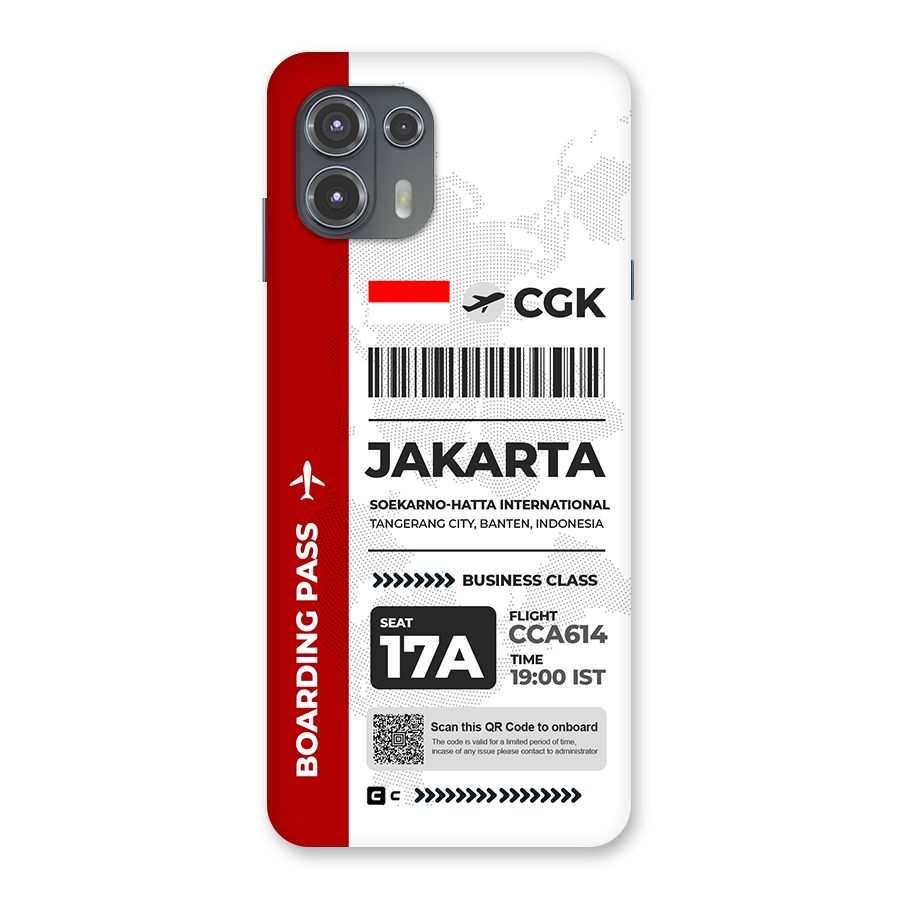 International Boarding Pass Jakarta Back Case for Motorola Edge 20 Fusion