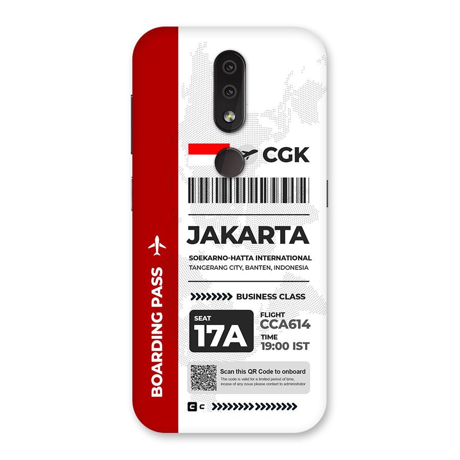 International Boarding Pass Jakarta Back Case for Nokia 4.2