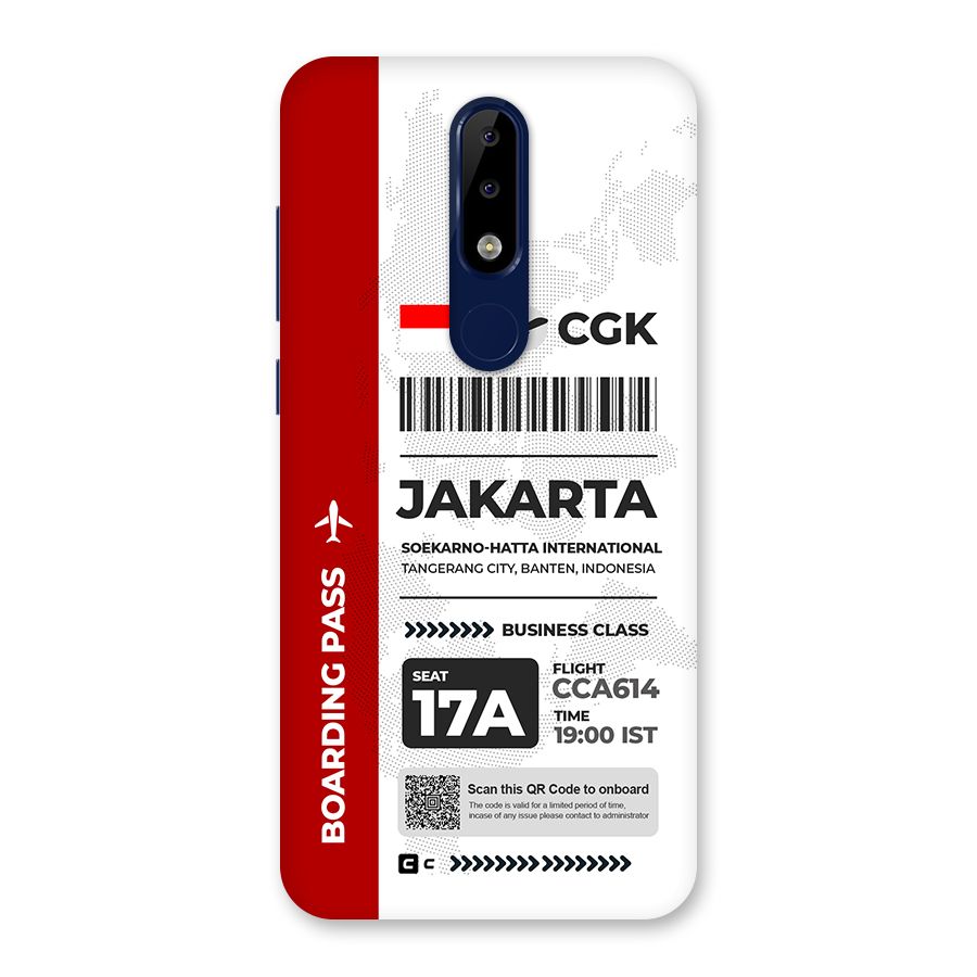International Boarding Pass Jakarta Back Case for Nokia 5.1 Plus
