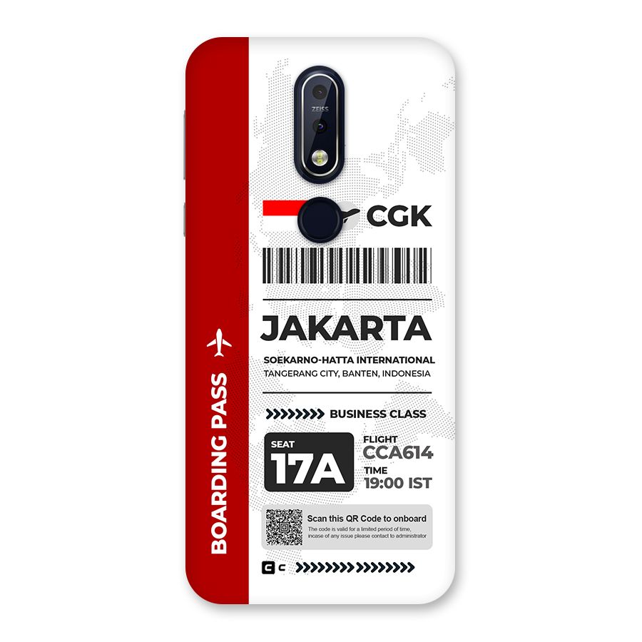 International Boarding Pass Jakarta Back Case for Nokia 7.1