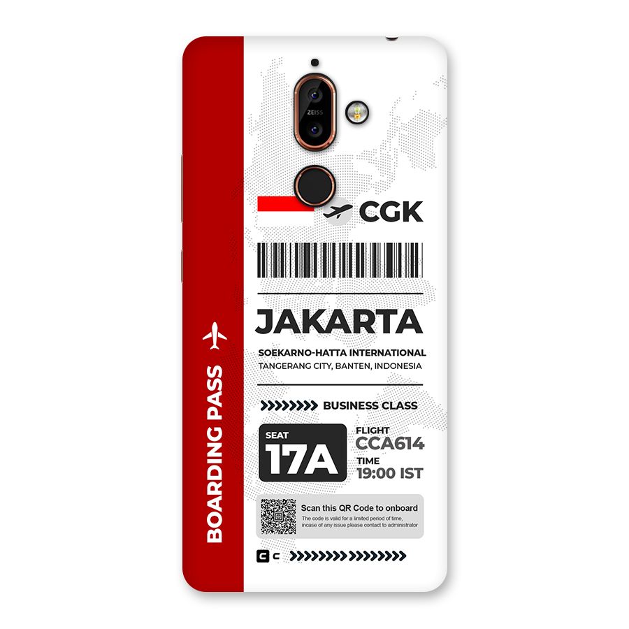 International Boarding Pass Jakarta Back Case for Nokia 7 Plus