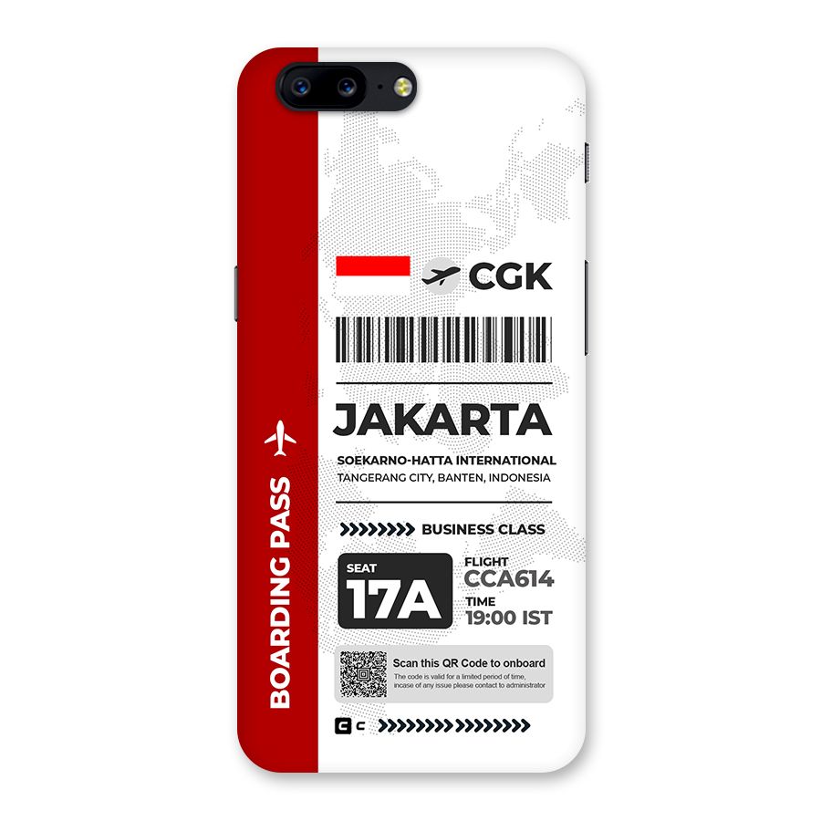 International Boarding Pass Jakarta Back Case for OnePlus 5