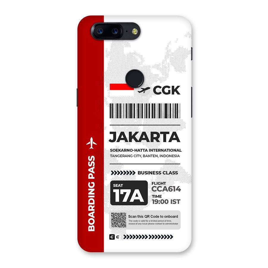 International Boarding Pass Jakarta Back Case for OnePlus 5T