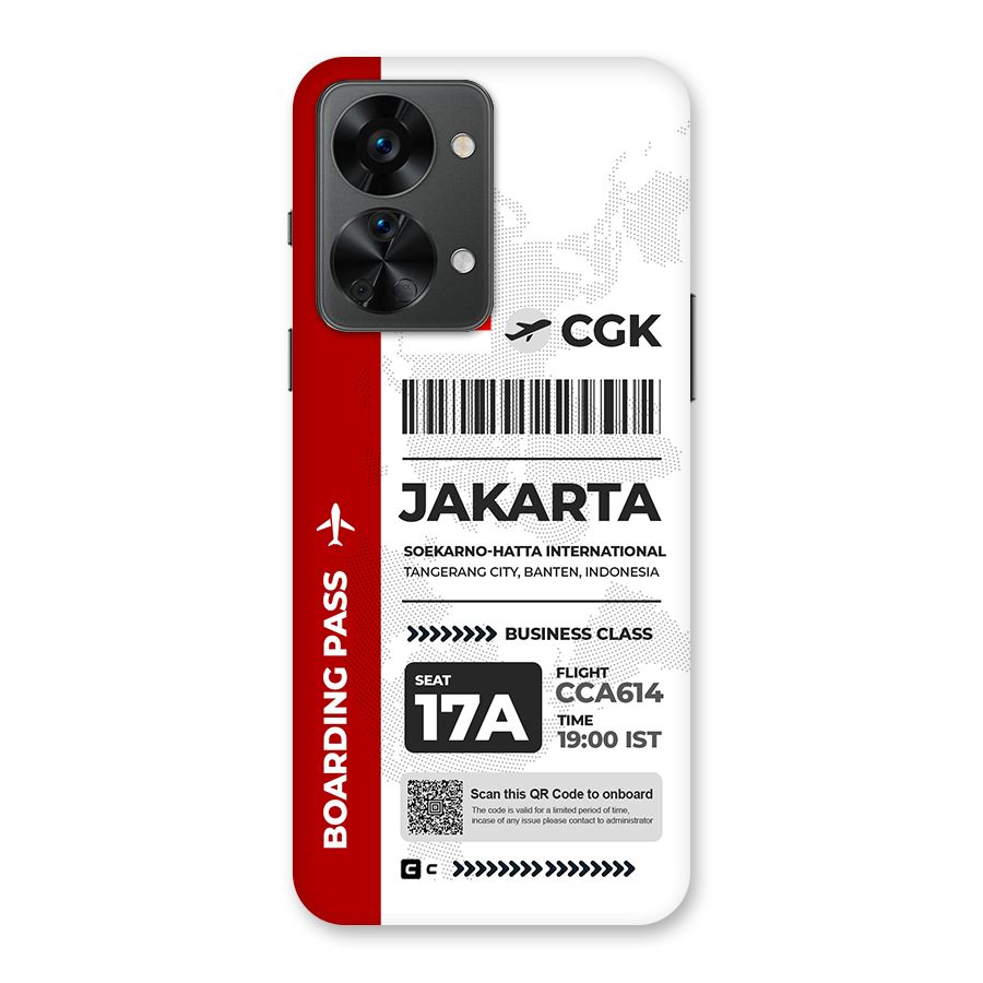 International Boarding Pass Jakarta Back Case for OnePlus Nord 2T