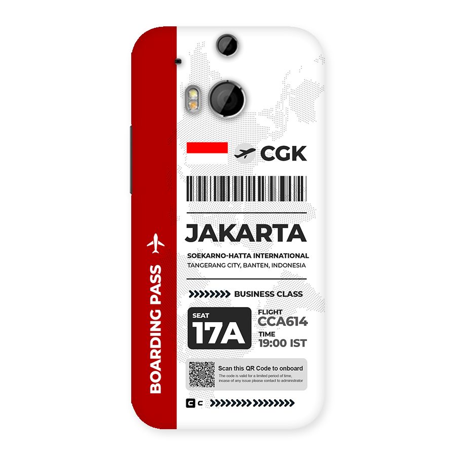 International Boarding Pass Jakarta Back Case for One M8
