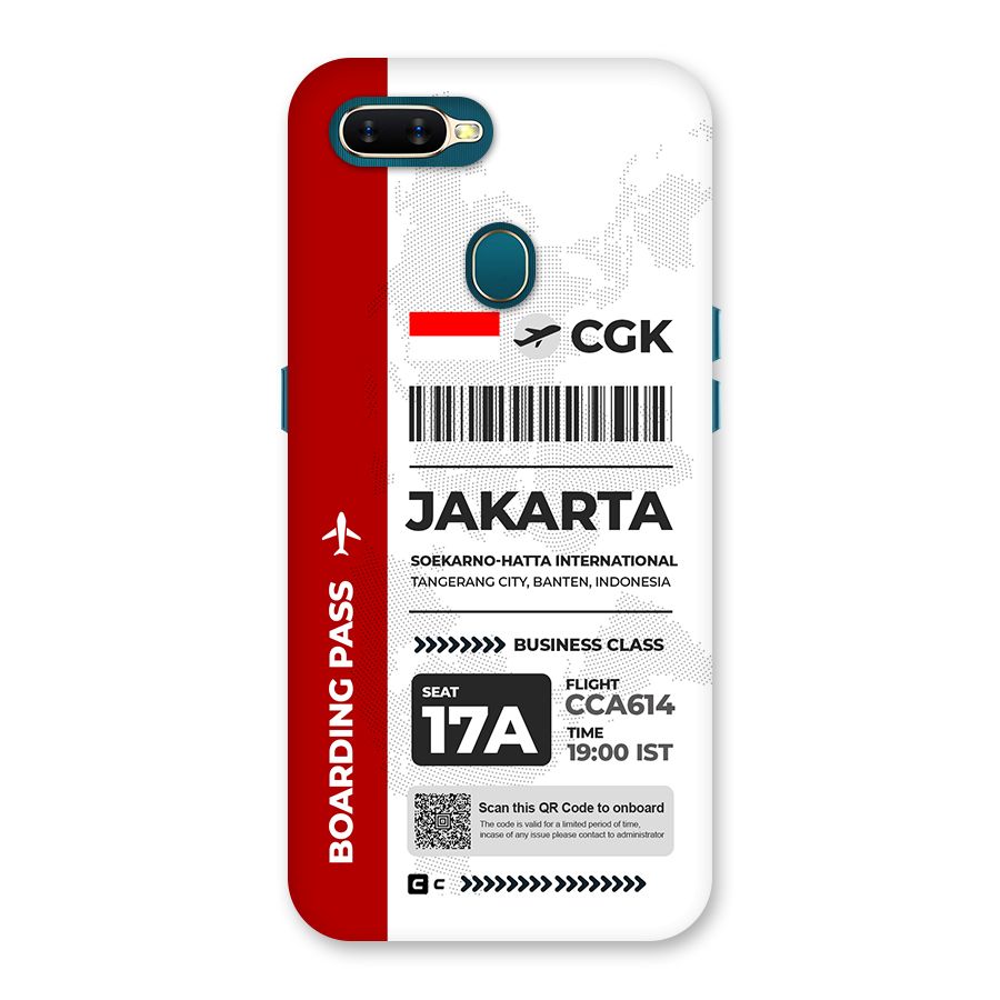 International Boarding Pass Jakarta Back Case for Oppo A12s