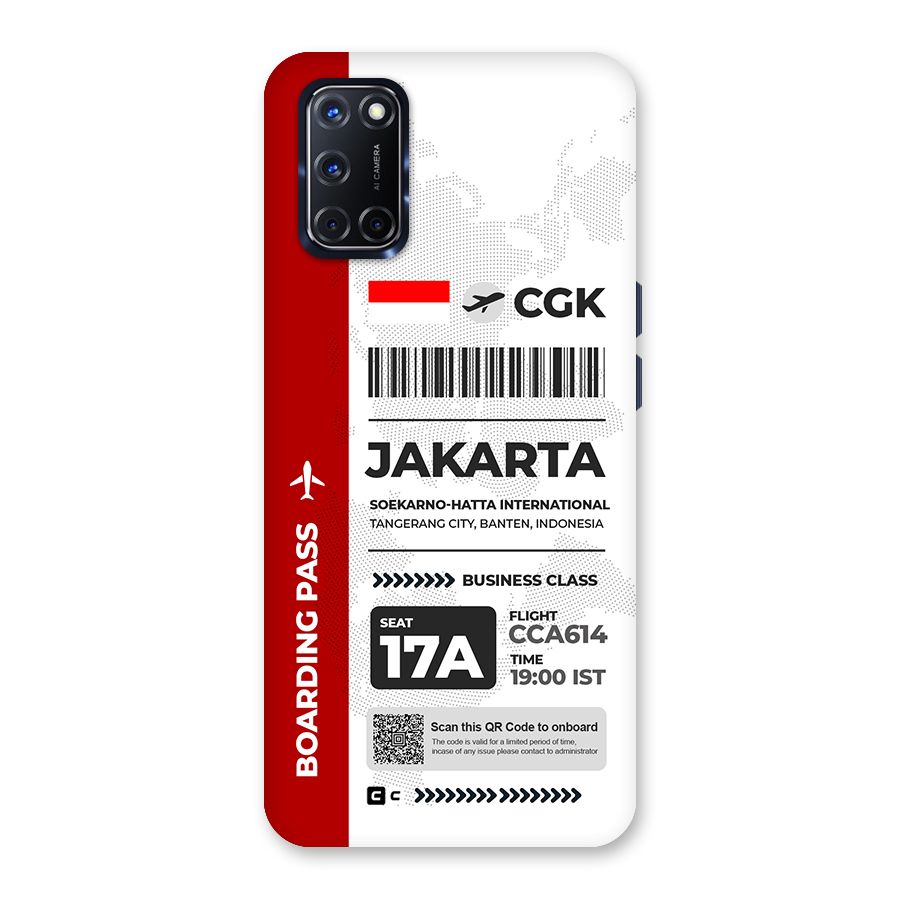International Boarding Pass Jakarta Back Case for Oppo A52