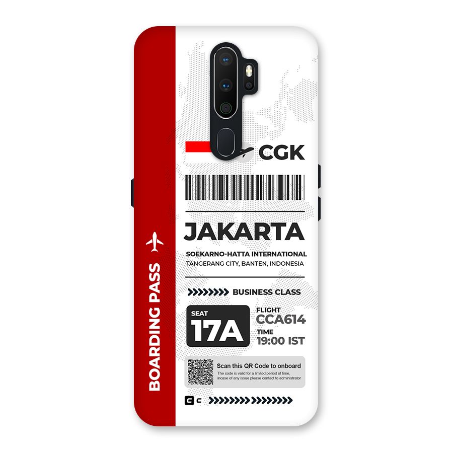International Boarding Pass Jakarta Back Case for Oppo A5 (2020)