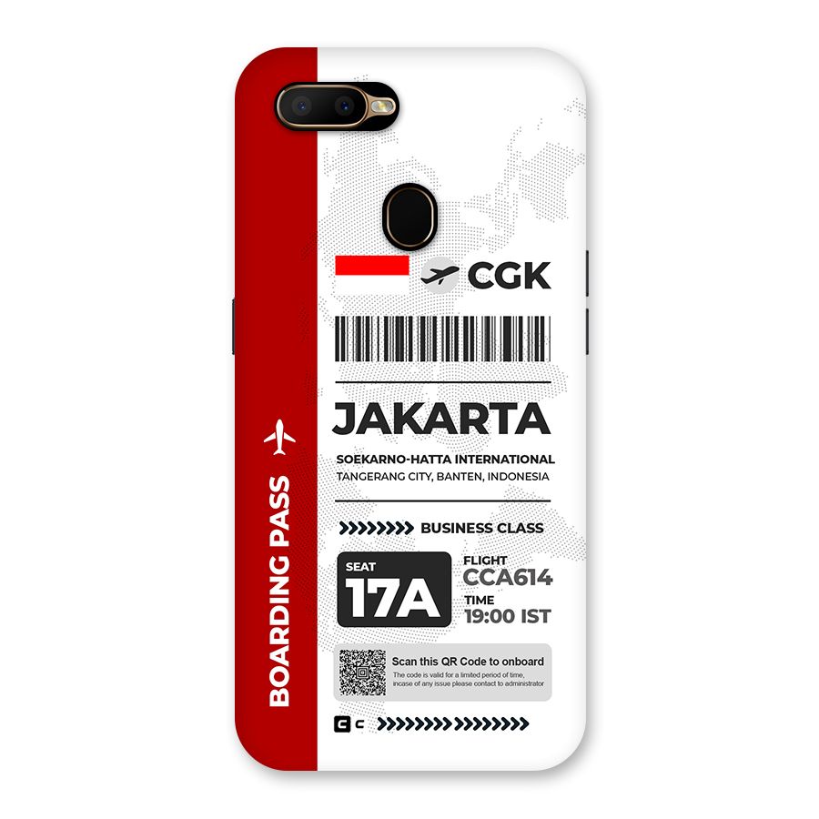 International Boarding Pass Jakarta Back Case for Oppo A5s
