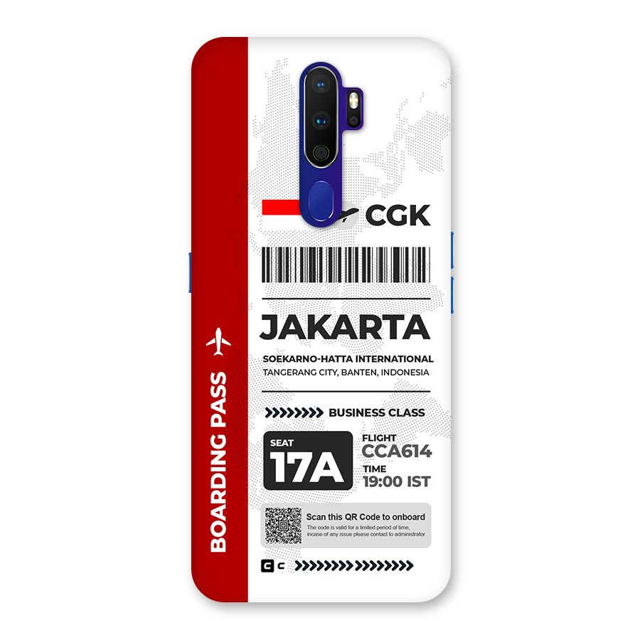 International Boarding Pass Jakarta Back Case for Oppo A9 (2020)
