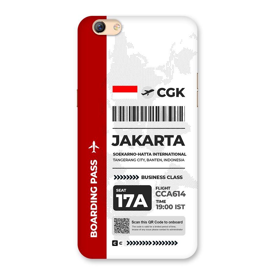 International Boarding Pass Jakarta Back Case for Oppo F3 Plus