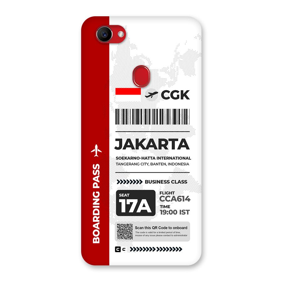 International Boarding Pass Jakarta Back Case for Oppo F7