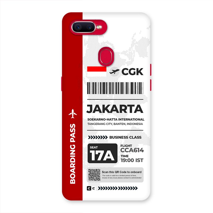 International Boarding Pass Jakarta Back Case for Oppo F9 Pro