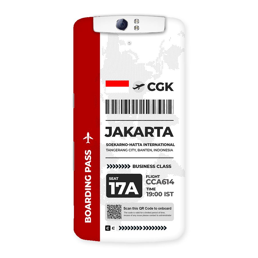 International Boarding Pass Jakarta Back Case for Oppo N1