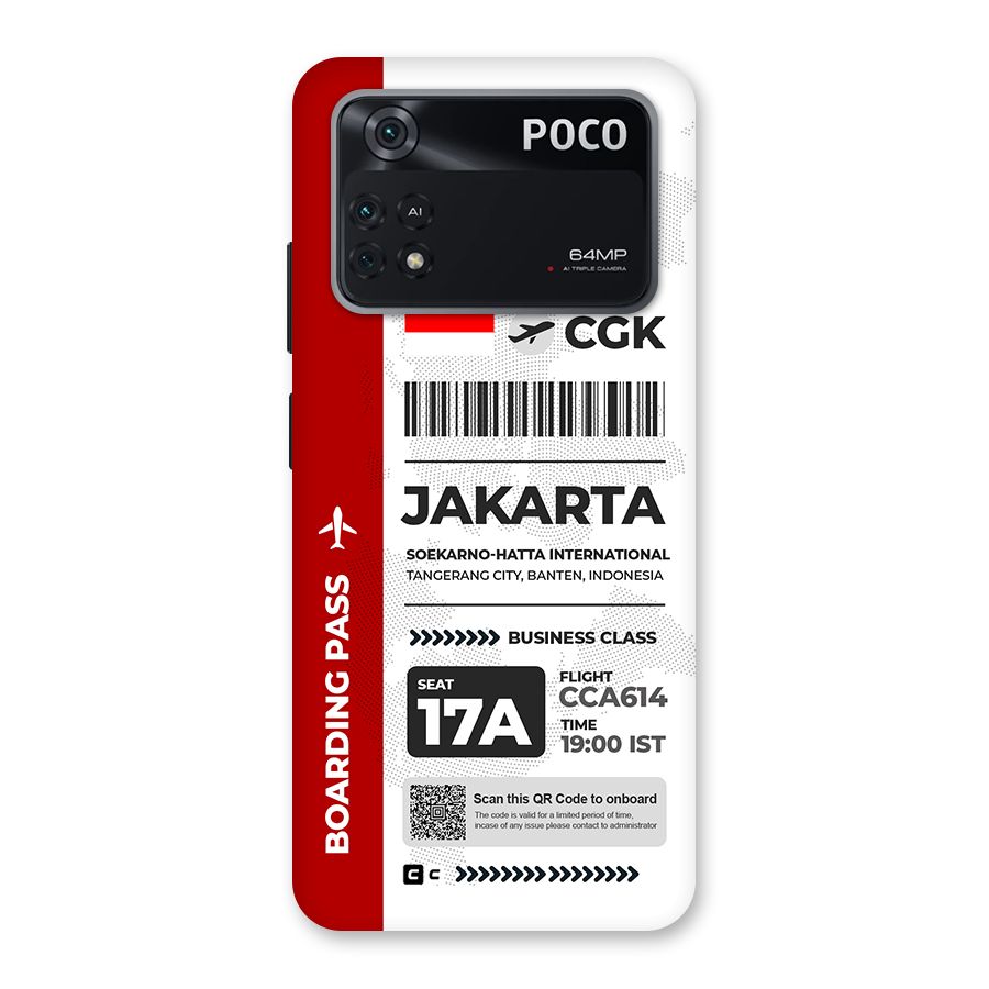 International Boarding Pass Jakarta Back Case for Poco M4 Pro 4G