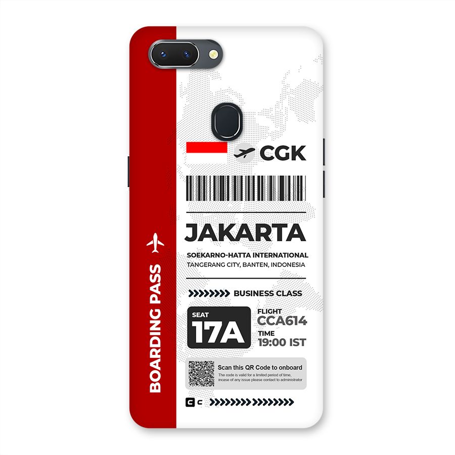 International Boarding Pass Jakarta Back Case for Realme 2