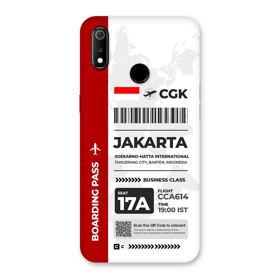 International Boarding Pass Jakarta Back Case for Realme 3