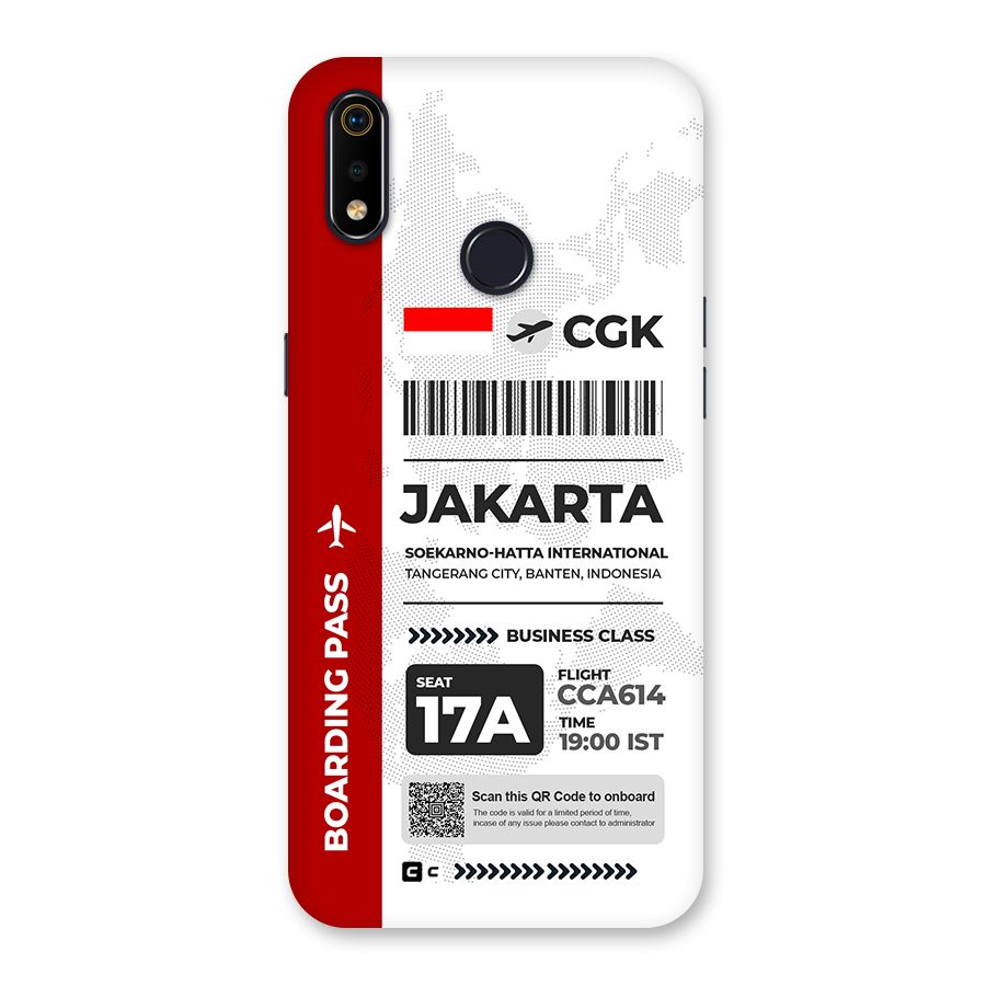International Boarding Pass Jakarta Back Case for Realme 3i