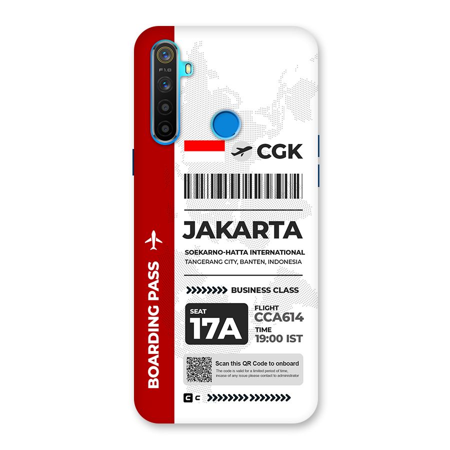 International Boarding Pass Jakarta Back Case for Realme 5