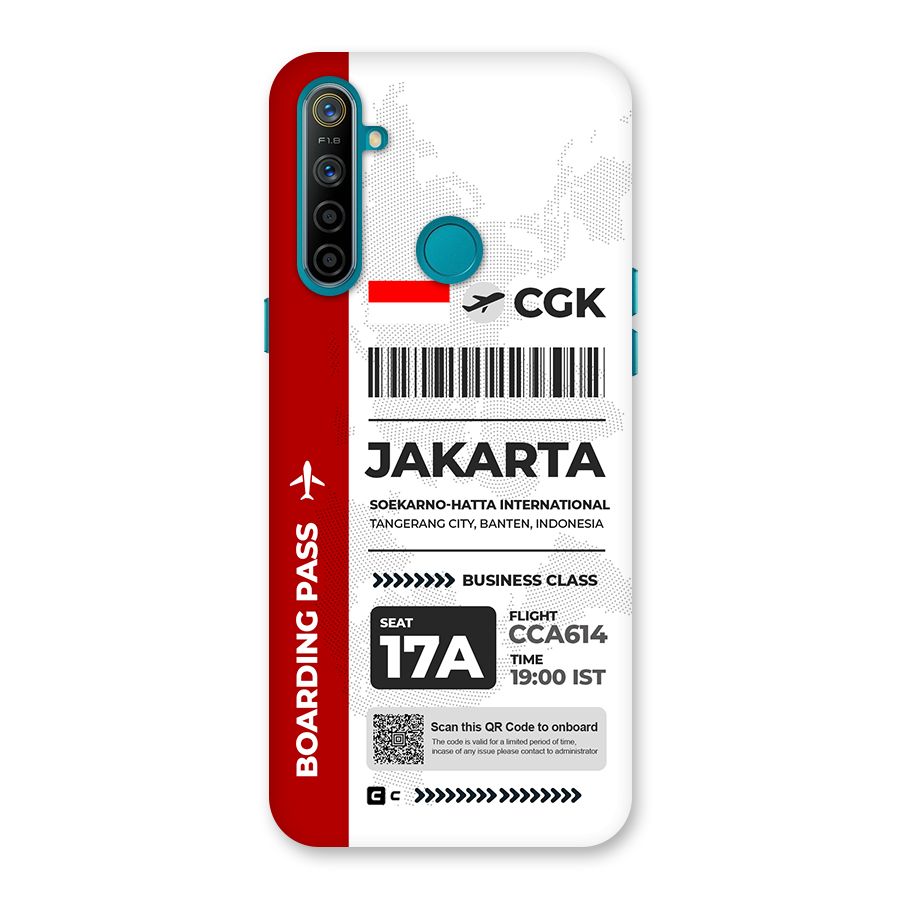 International Boarding Pass Jakarta Back Case for Realme 5i