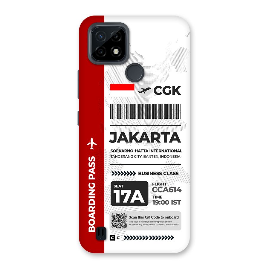 International Boarding Pass Jakarta Back Case for Realme C21