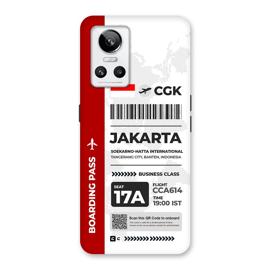 International Boarding Pass Jakarta Back Case for Realme GT Neo 3