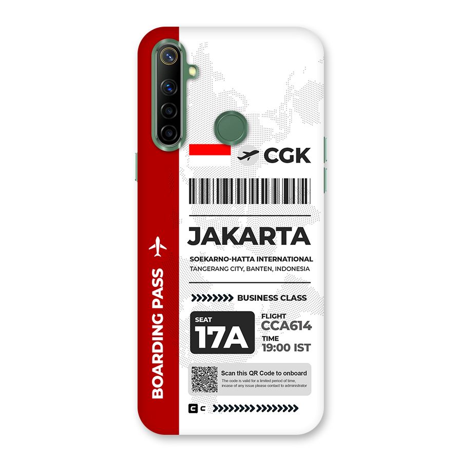 International Boarding Pass Jakarta Back Case for Realme Narzo 10