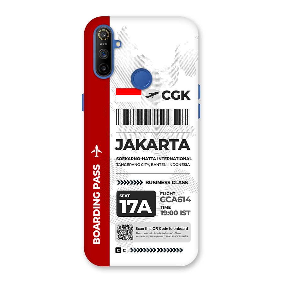 International Boarding Pass Jakarta Back Case for Realme Narzo 10A