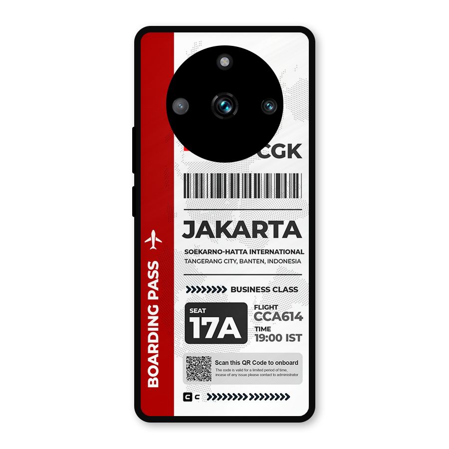 International Boarding Pass Jakarta Metal Back Case for Realme Narzo 60 Pro
