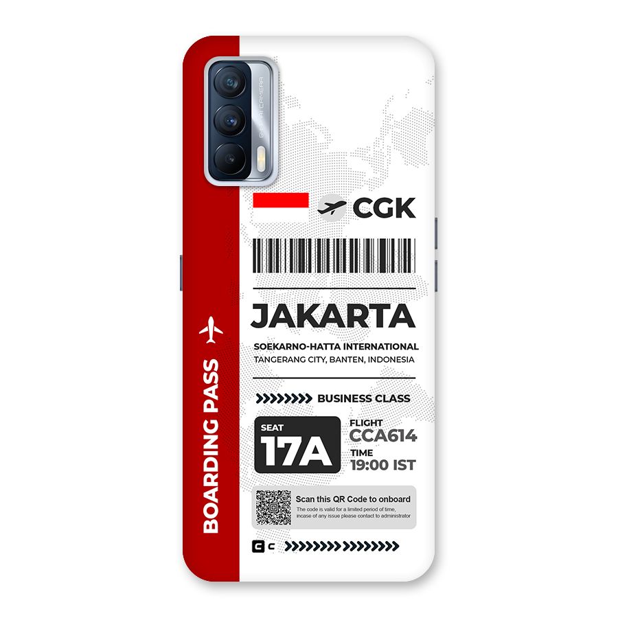 International Boarding Pass Jakarta Back Case for Realme X7