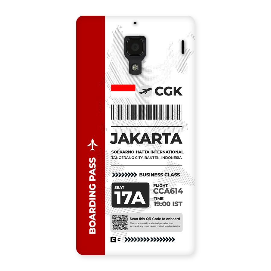 International Boarding Pass Jakarta Back Case for Redmi 1s