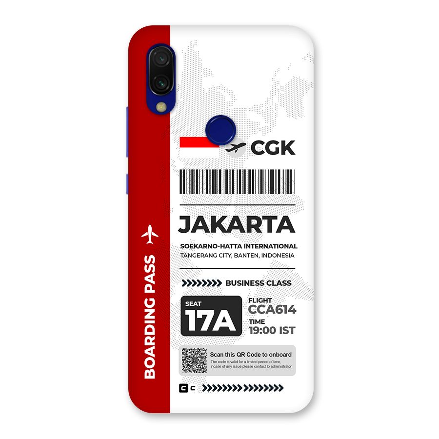 International Boarding Pass Jakarta Back Case for Redmi 7