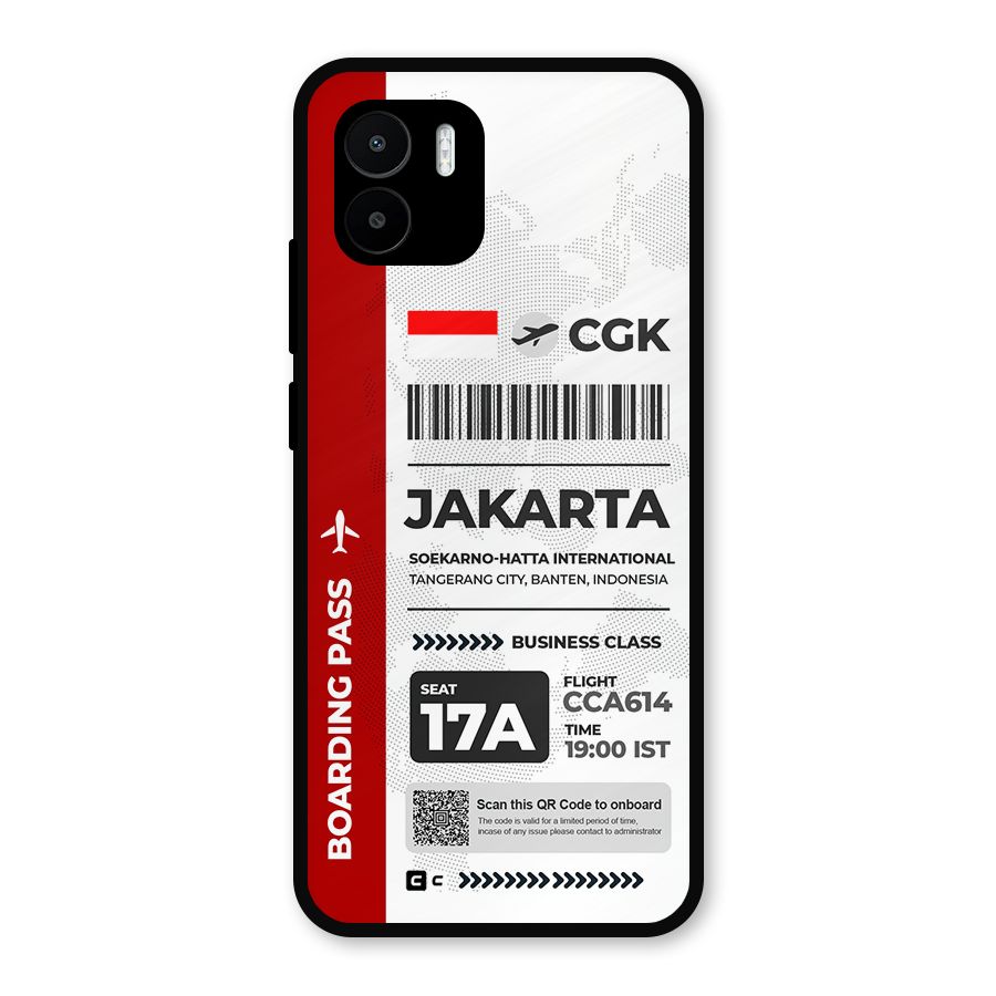 International Boarding Pass Jakarta Metal Back Case for Redmi A1