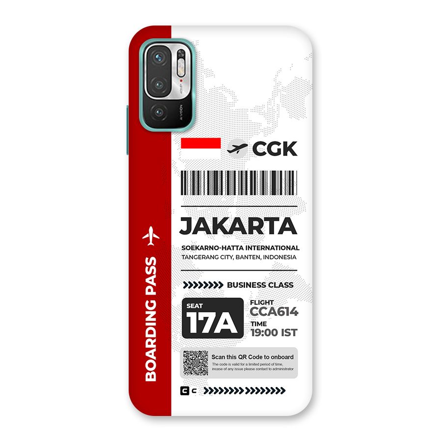 International Boarding Pass Jakarta Back Case for Redmi Note 10T 5G