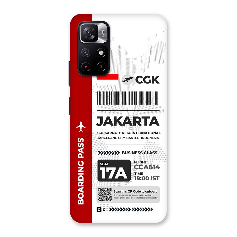 International Boarding Pass Jakarta Back Case for Redmi Note 11T 5G