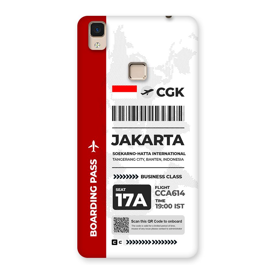 International Boarding Pass Jakarta Back Case for V3 Max