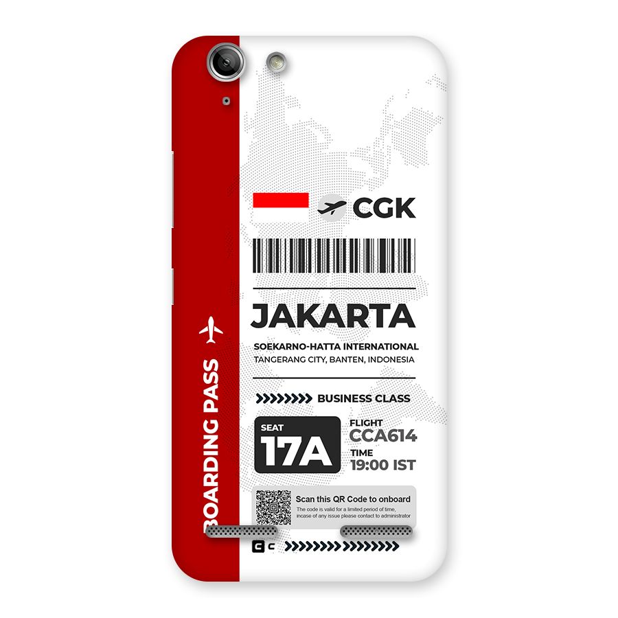 International Boarding Pass Jakarta Back Case for Vibe K5 Plus