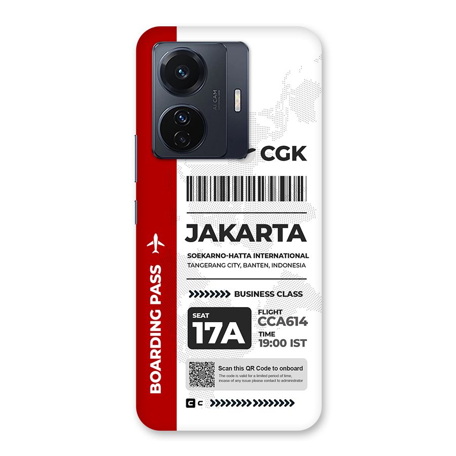 International Boarding Pass Jakarta Back Case for Vivo T1 Pro