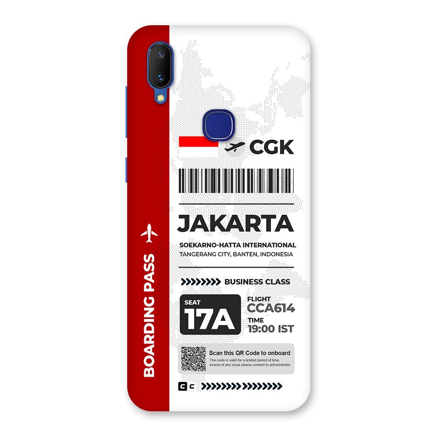 International Boarding Pass Jakarta Back Case for Vivo V11
