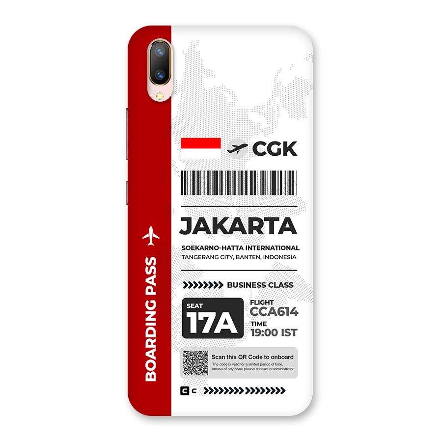International Boarding Pass Jakarta Back Case for Vivo V11 Pro