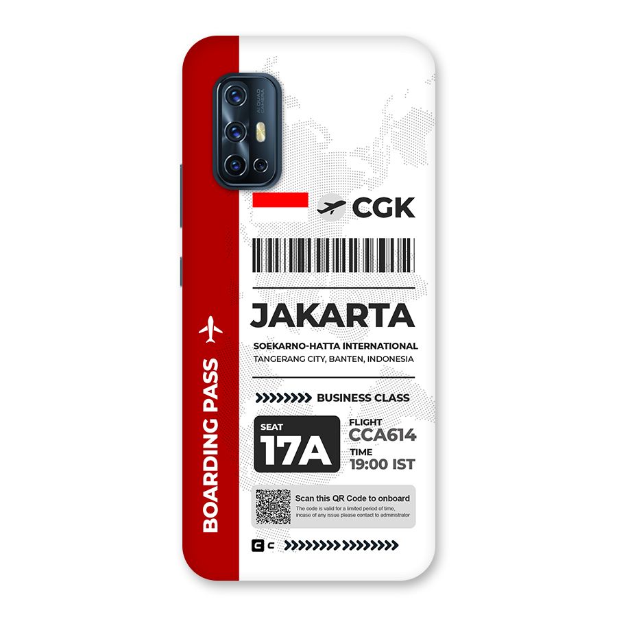 International Boarding Pass Jakarta Back Case for Vivo V17