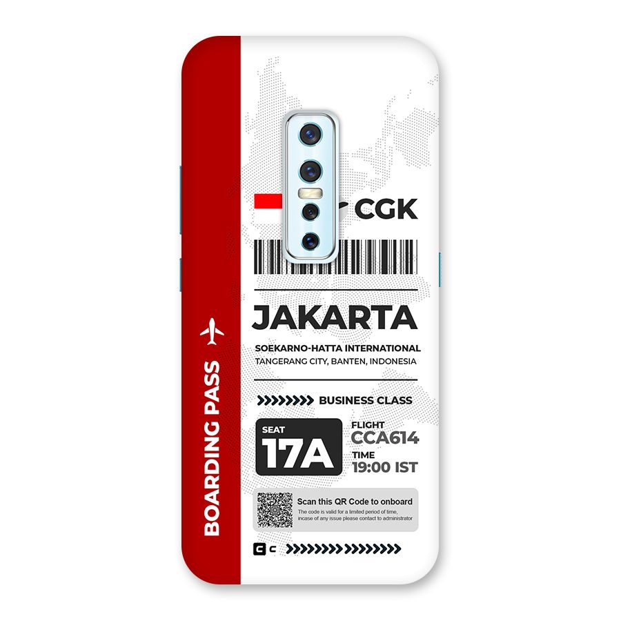 International Boarding Pass Jakarta Back Case for Vivo V17 Pro
