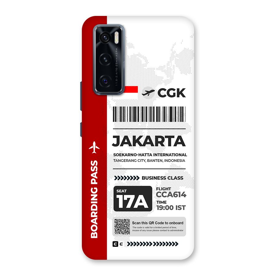 International Boarding Pass Jakarta Back Case for Vivo V20 SE