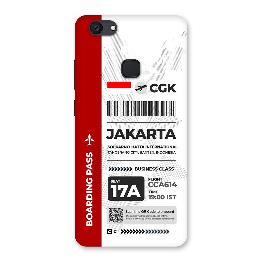 International Boarding Pass Jakarta Back Case for Vivo V7 Plus