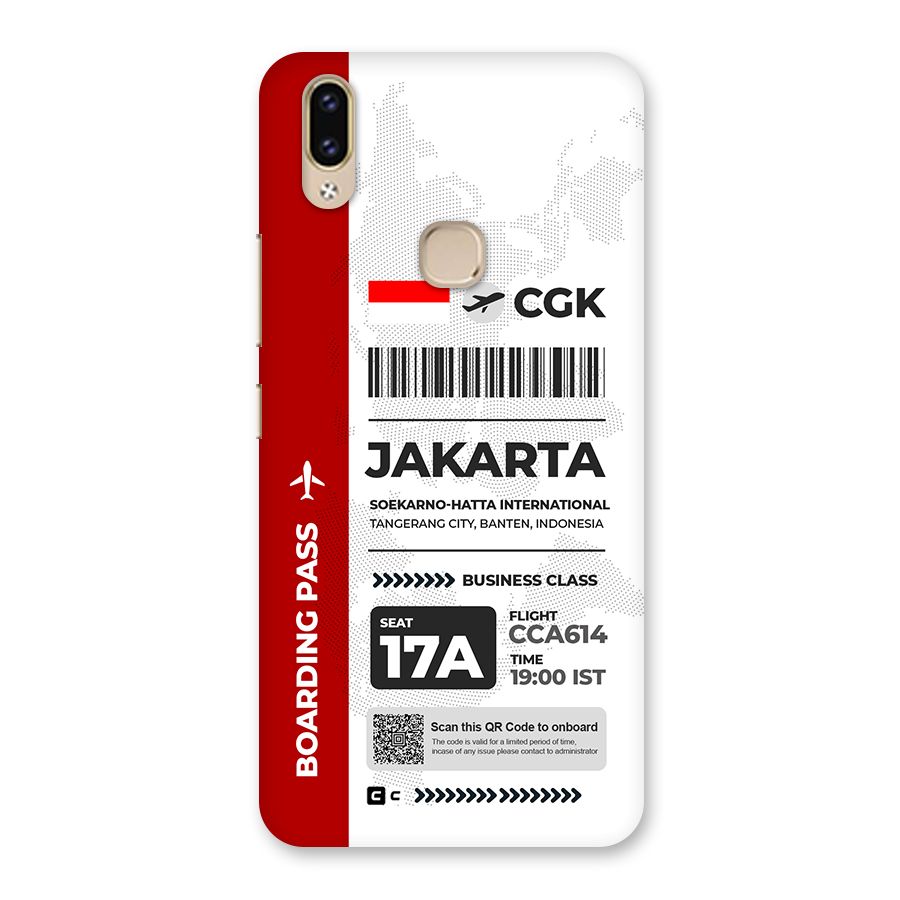 International Boarding Pass Jakarta Back Case for Vivo V9 Youth