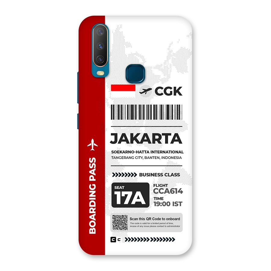 International Boarding Pass Jakarta Back Case for Vivo Y11
