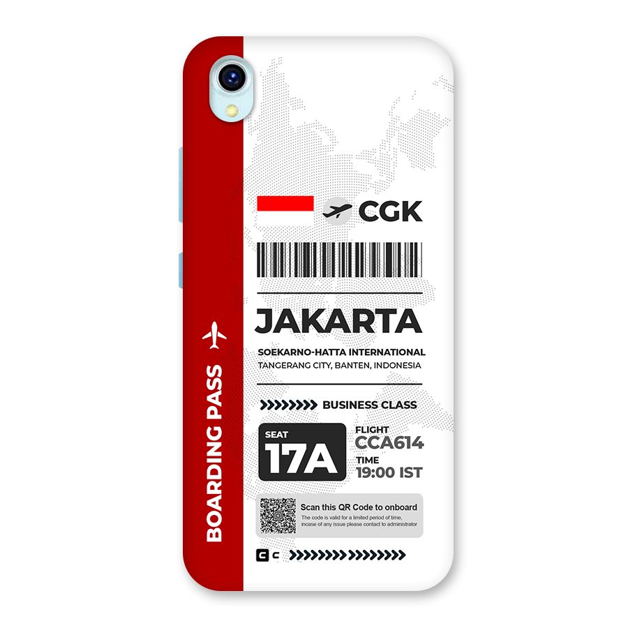 International Boarding Pass Jakarta Back Case for Vivo Y1s