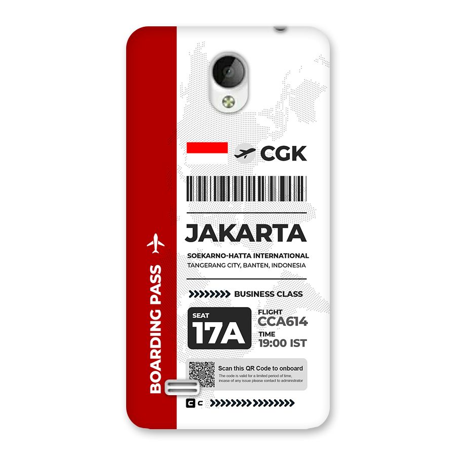 International Boarding Pass Jakarta Back Case for Vivo Y21