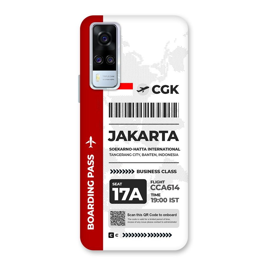 International Boarding Pass Jakarta Back Case for Vivo Y31